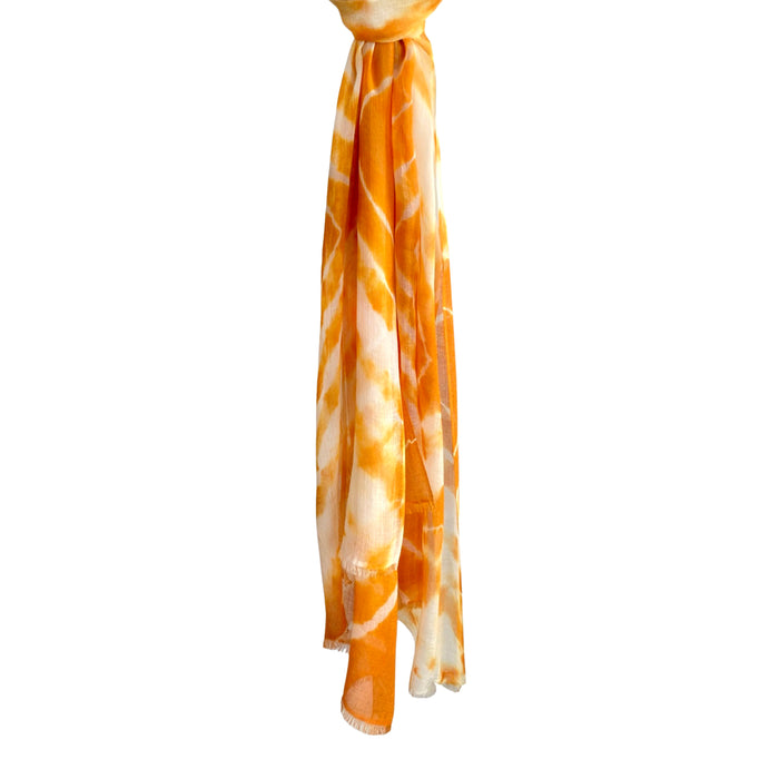 Denis Colomb Angkor Wat Tie Dye Shawl Orange