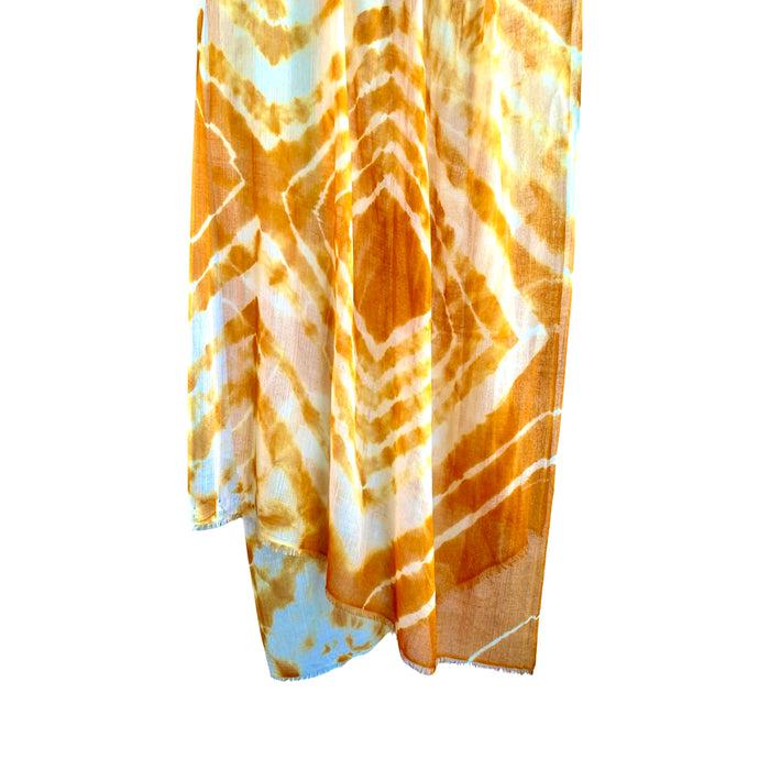 denis colomb Angkor Wat Tie Dye Shawl Orange