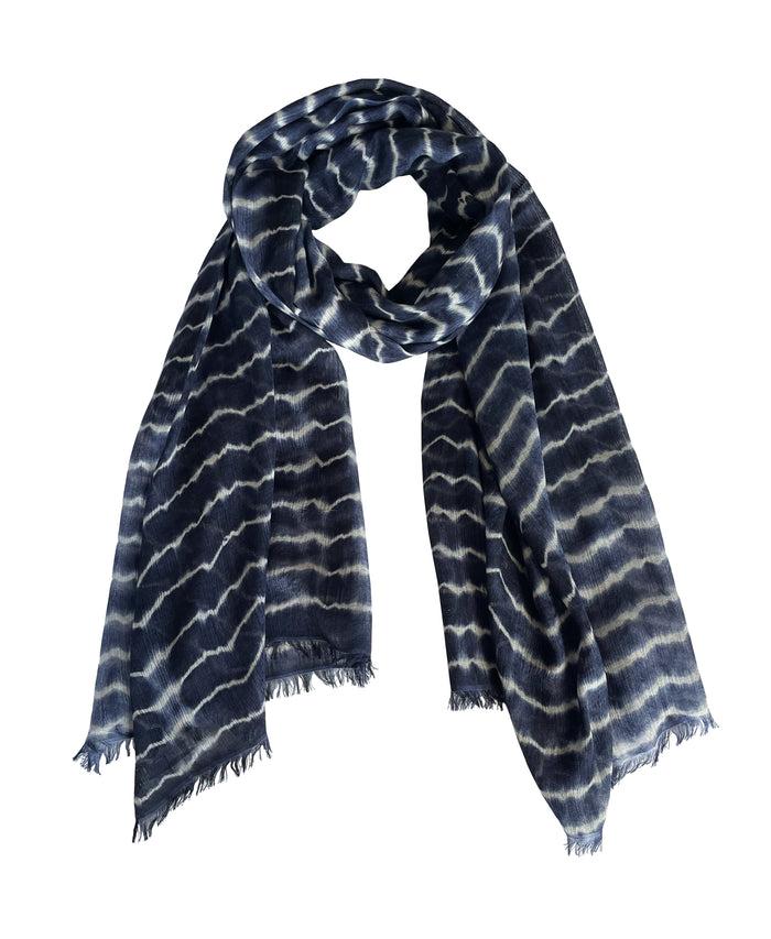 Denis Colomb Boa Tie Dye Shawl Midnight + Moonbeam