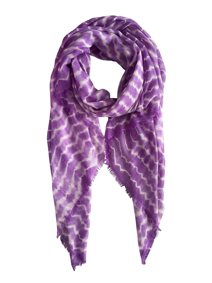 Denis Colomb Boa Tie Dye Shawl Nude + Bright Violet