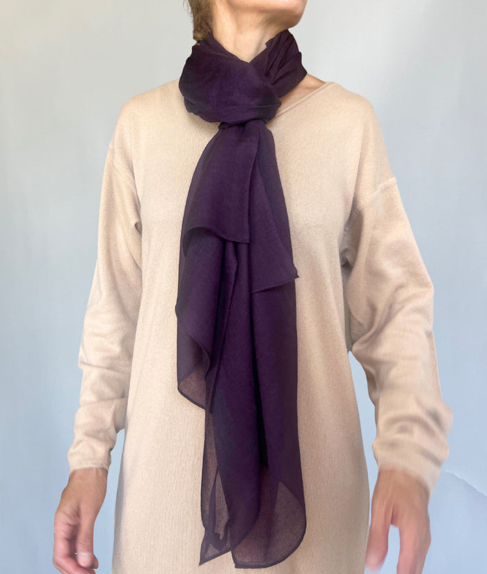 denis colomb Cashmere Cloud Stole Dark Fig