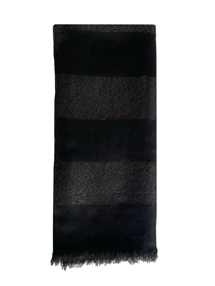 denis colomb Evening Toosh Stripe Shawl Black