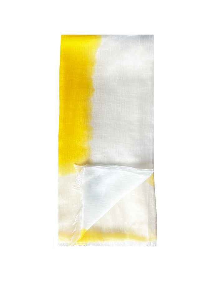 Denis Colomb Feather Peacock Shawl Amber + White