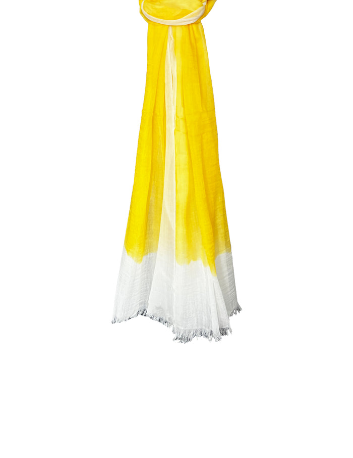 Denis Colomb Feather Peacock Shawl Amber + White