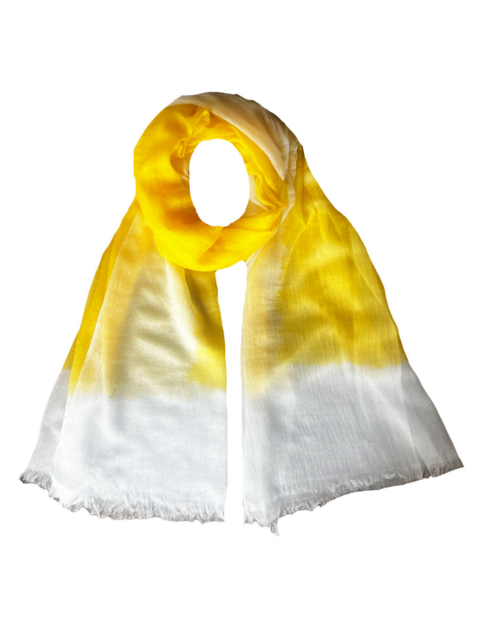 denis colomb Feather Peacock Shawl Amber + White