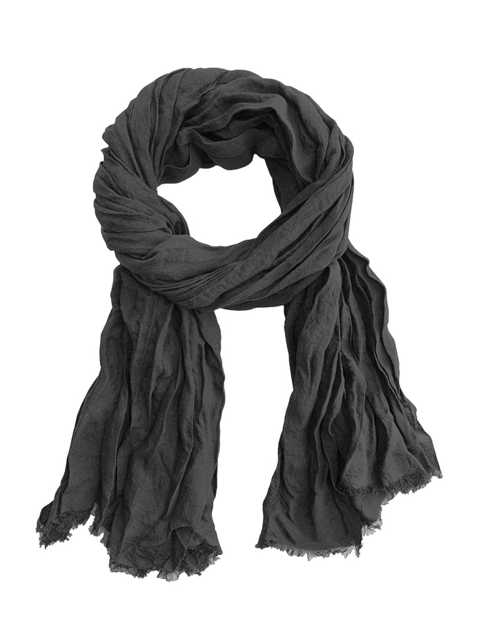 denis colomb Froisse Silk Solid Shawl Black