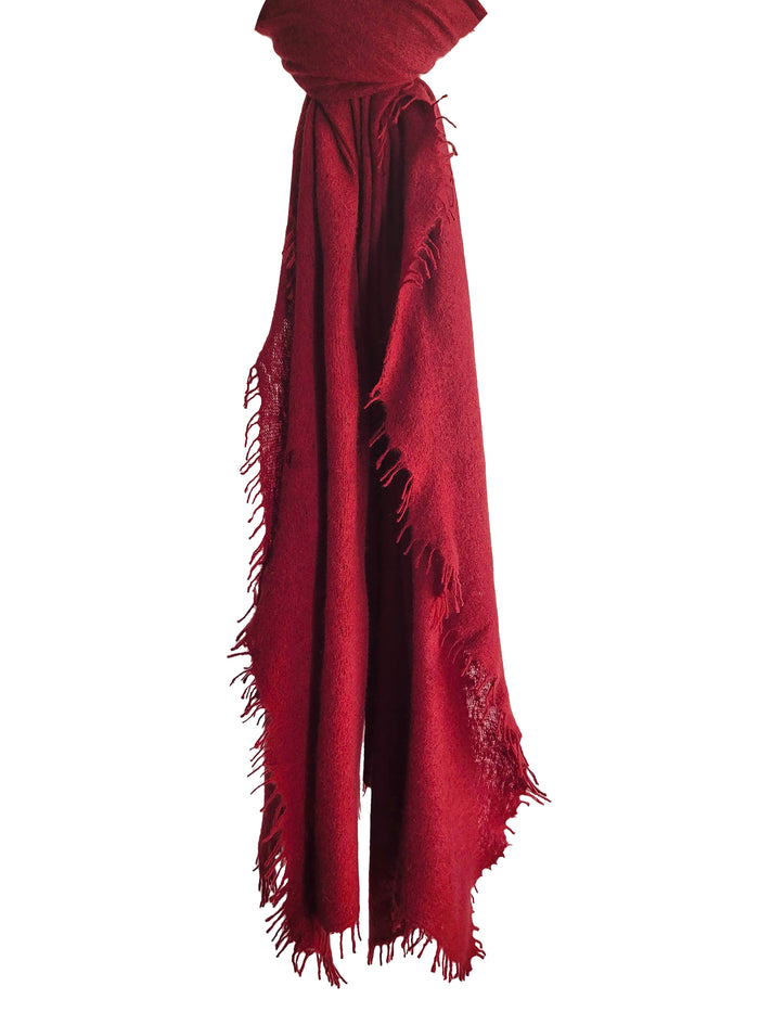 Denis Colomb Fuzzy Feutre Shawl Tibetan Red Monk