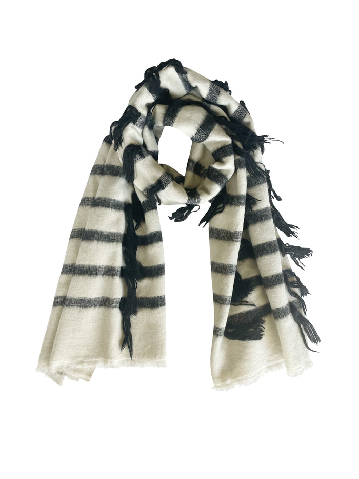 Denis Colomb Hokkaido Tawa Stole White+Black