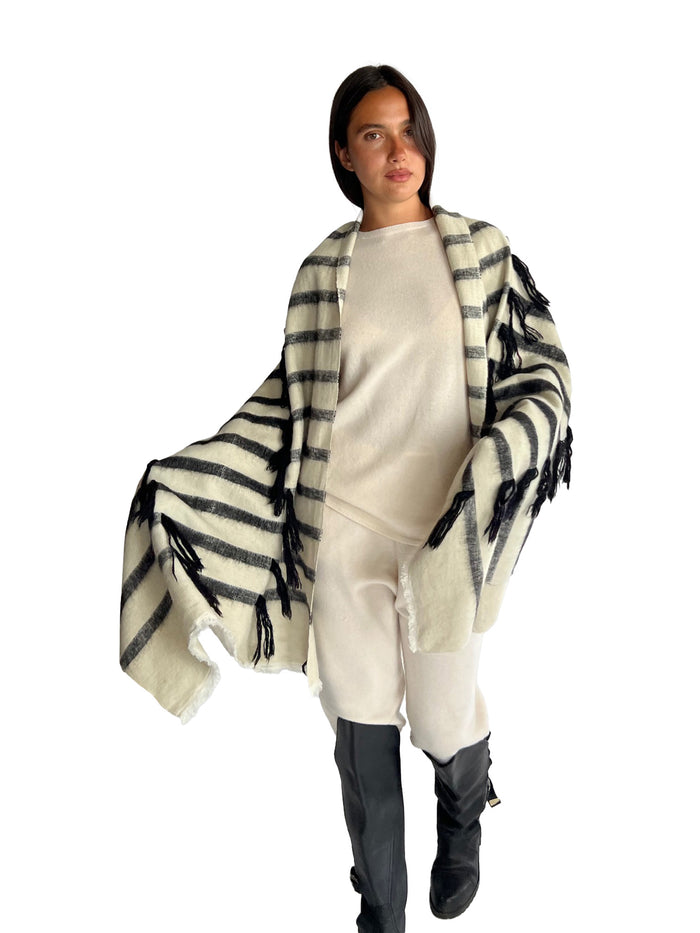 denis colomb Hokkaido Tawa Stole White+Black