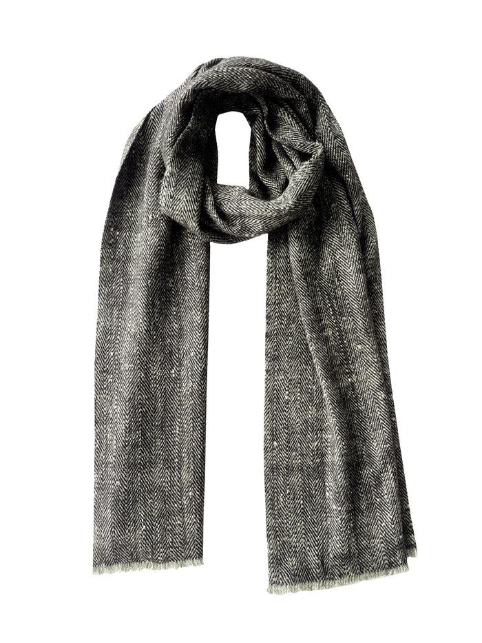 Denis Colomb Ise Two Tone Scarf Black + Light Grey