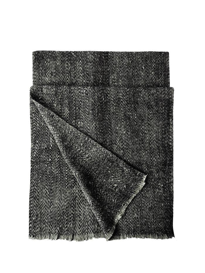 denis colomb Ise Two Tone Scarf Black + Light Grey