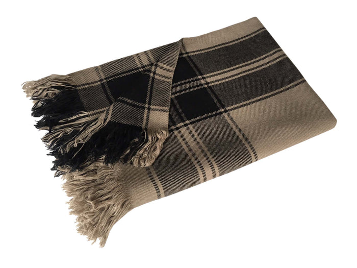denis colomb Lincoln Plaid Throw Cappuccino + Black denis colomb Lincoln Plaid Throw Cappuccino + Black