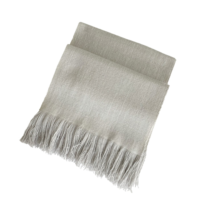 Denis Colomb Long Fringe Scarf Light Grey