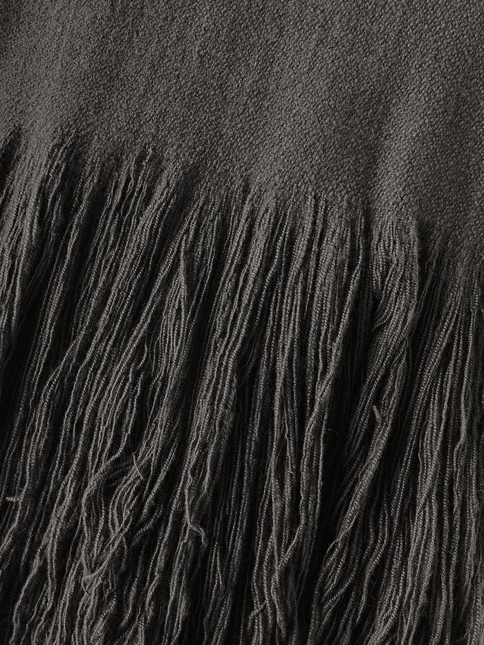 Denis Colomb Long Fringe Shawl Charcoal