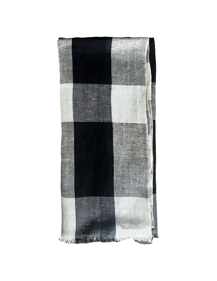 denis colomb Mandalay Checks Shawl Black + White