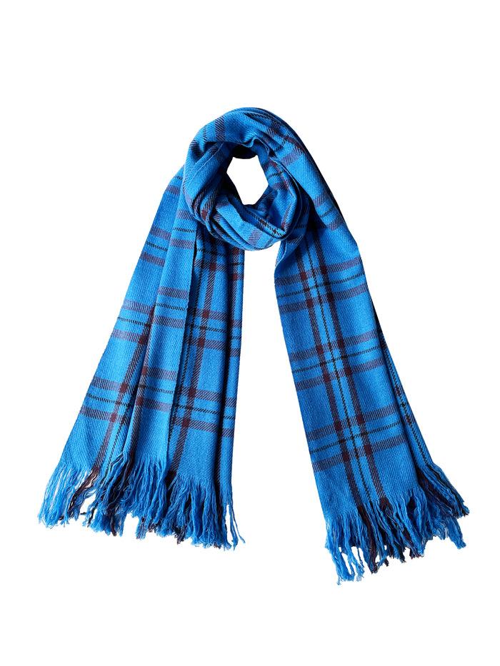 Denis Colomb Mori Stole Altai Blue + Dark Fig + Black