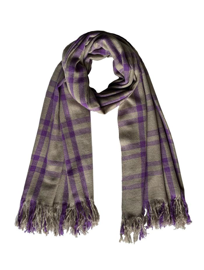 Denis Colomb Nara Stole Taupe + Purple Haze