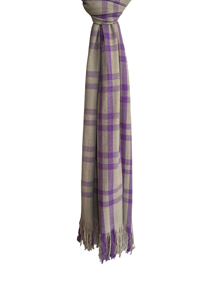 Denis Colomb Nara Stole Taupe + Purple Haze