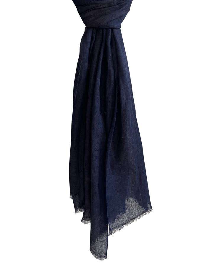 Denis Colomb Samba Solid Large Shawl Midnight Blue