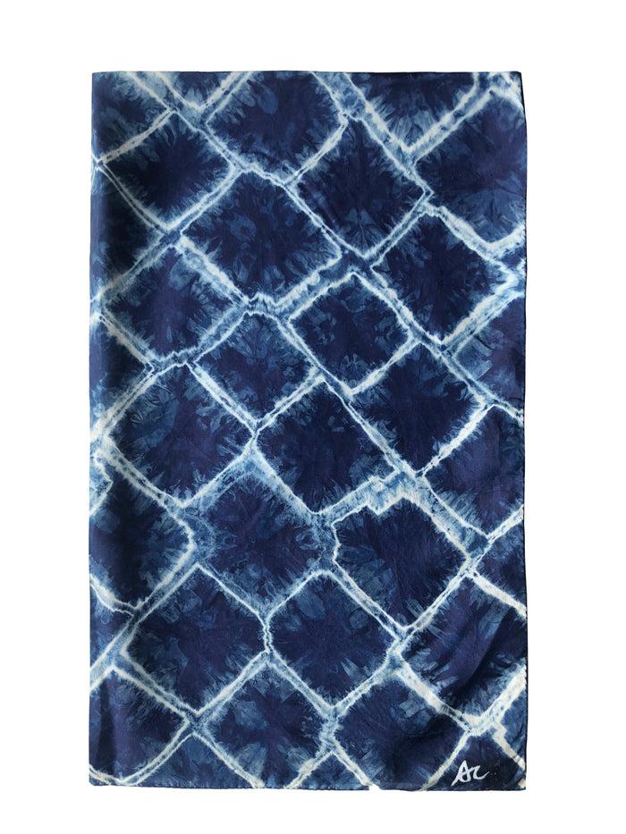 Denis Colomb Shibori Large Shawl Dark Indigo