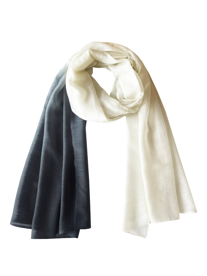 Denis Colomb Silky Cloud Ombre Shawl White+Black