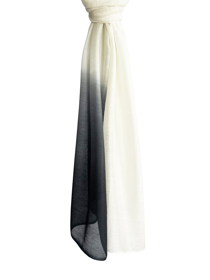 Denis Colomb Silky Cloud Ombre Shawl White+Black