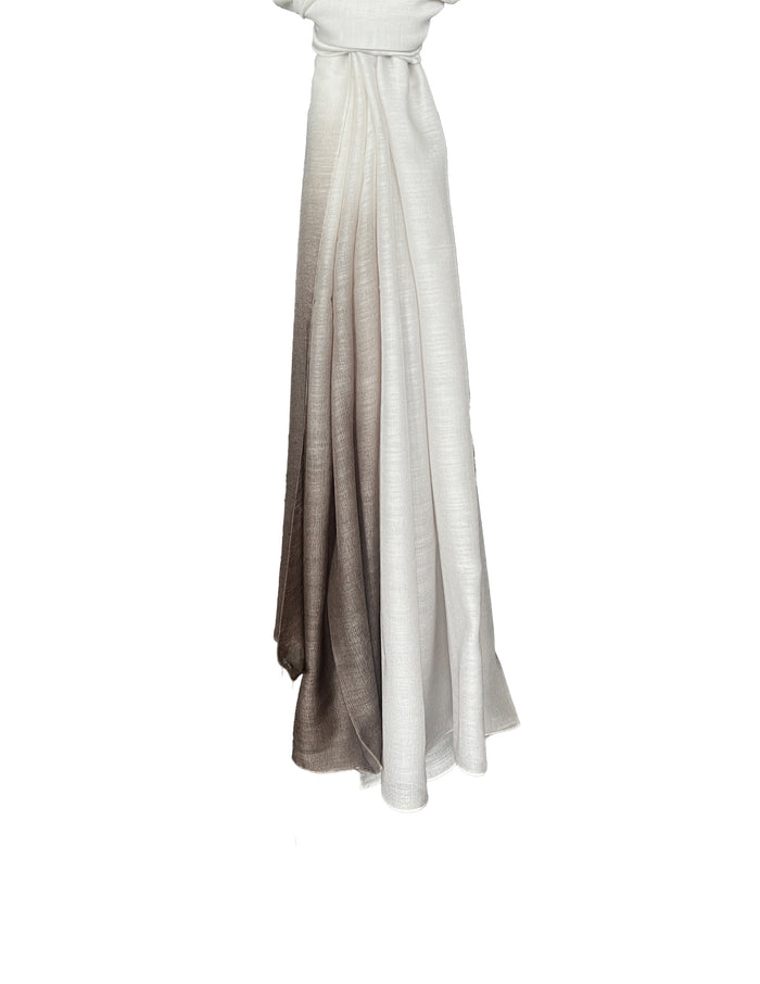 Denis Colomb Silky Ombre Shawl Moonbeam + Cappucino