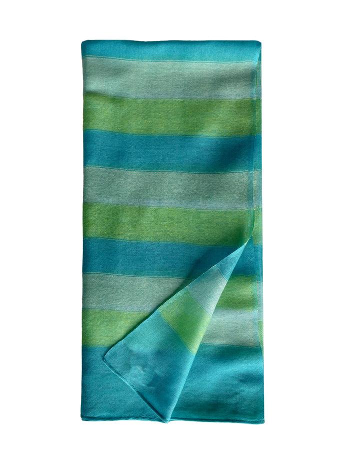 Denis Colomb Simi Stole White + Deep Turquoise + Lime