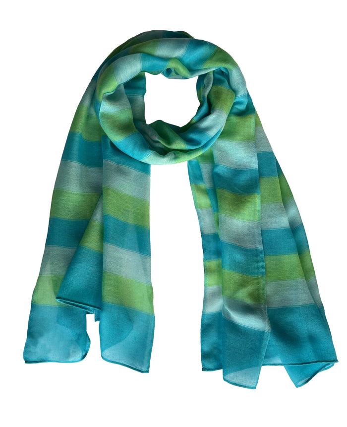 denis colomb Simi Stole White + Deep Turquoise + Lime