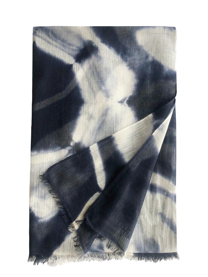 denis colomb Song Tie Dye Shawl White+Indigo