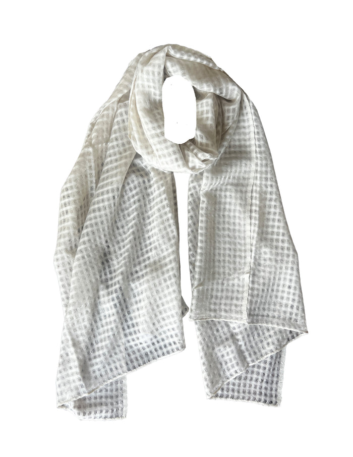 Denis Colomb Square Open Weave Stole White