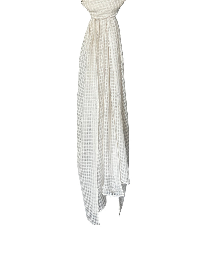 Denis Colomb Square Open Weave Stole White