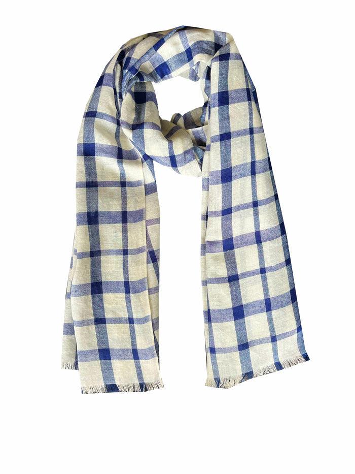 Denis Colomb St. Tropez Plaid White + Blue Nuit
