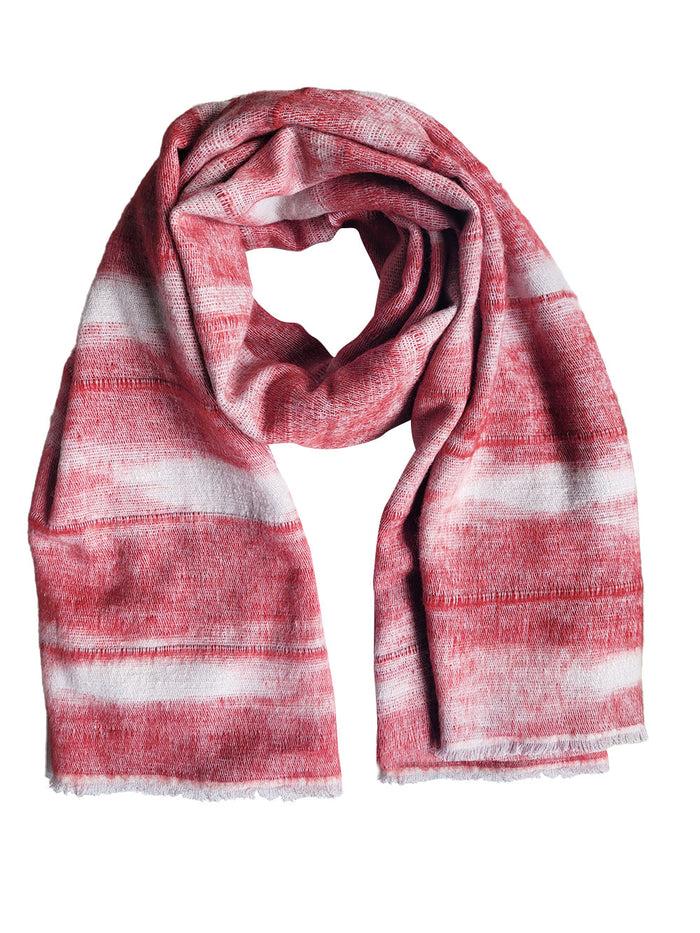 Denis Colomb Summer Dolpo Tie Dye Stole White+Ruby
