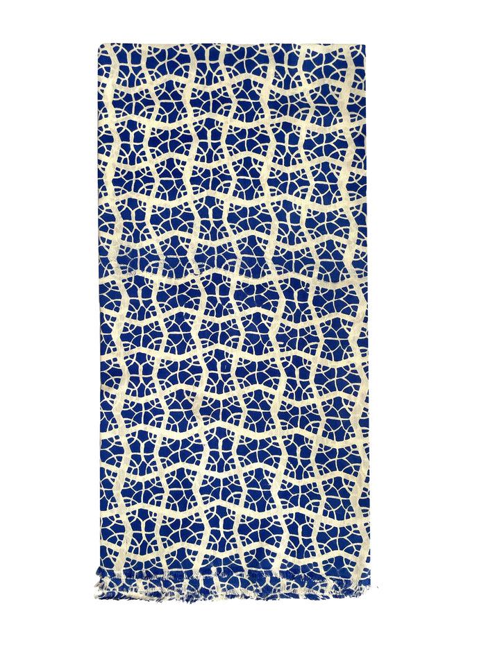 denis colomb Tangiers Scarf Berber Blue + White