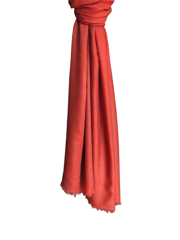 Denis Colomb Toosh Lisse Shawl Red Orange