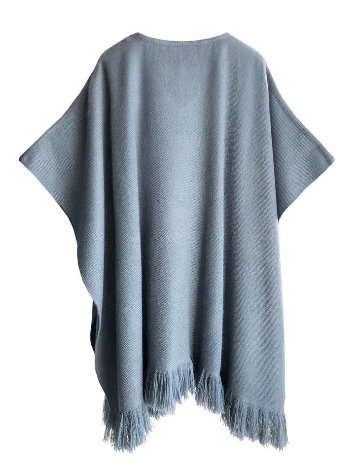 Denis Colomb Women's Classic Poncho Bleu Gris