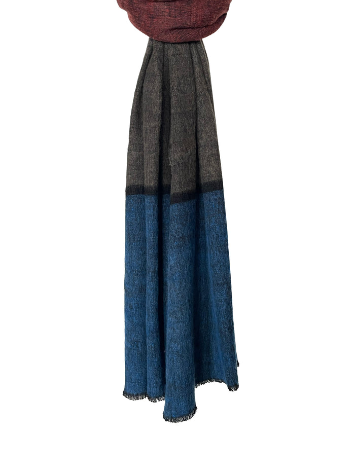 Denis Colomb Dolpo Ndebele Shawl New Blue + Ardoise + Red Orche + Black