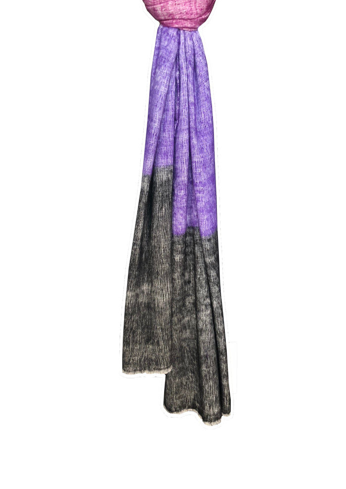 Denis Colomb Dolpo Tribal Shawl Black + Cardinal Purple + Hollyhock