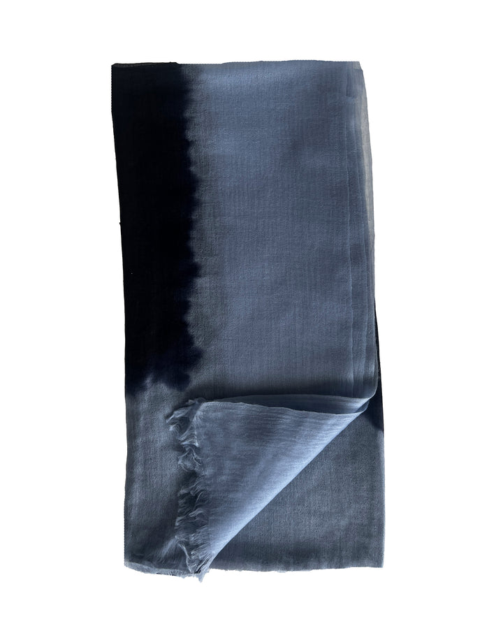 Denis Colomb Feather Peacock Shawl Midnight Blue + Pale Sapphire