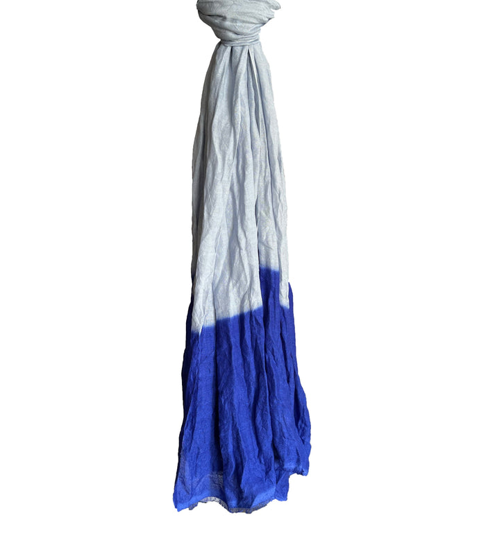 Denis Colomb Froisse Silk Dip Dye Desert Sky Blue + royal Blue
