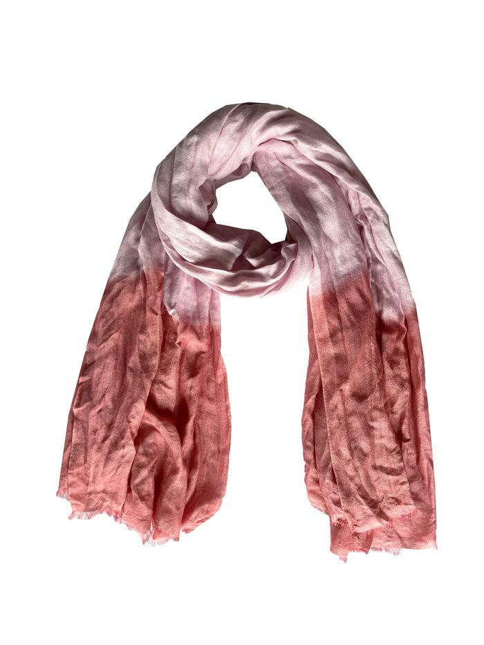 Denis Colomb Froisse Silk Dip Dye Shawl Nude + Faded Rose