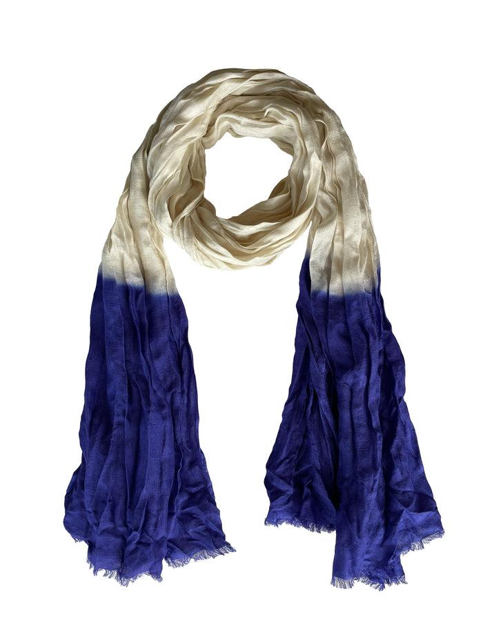 denis colomb Froisse Silk Dip Dye White+ Blue Cobalt