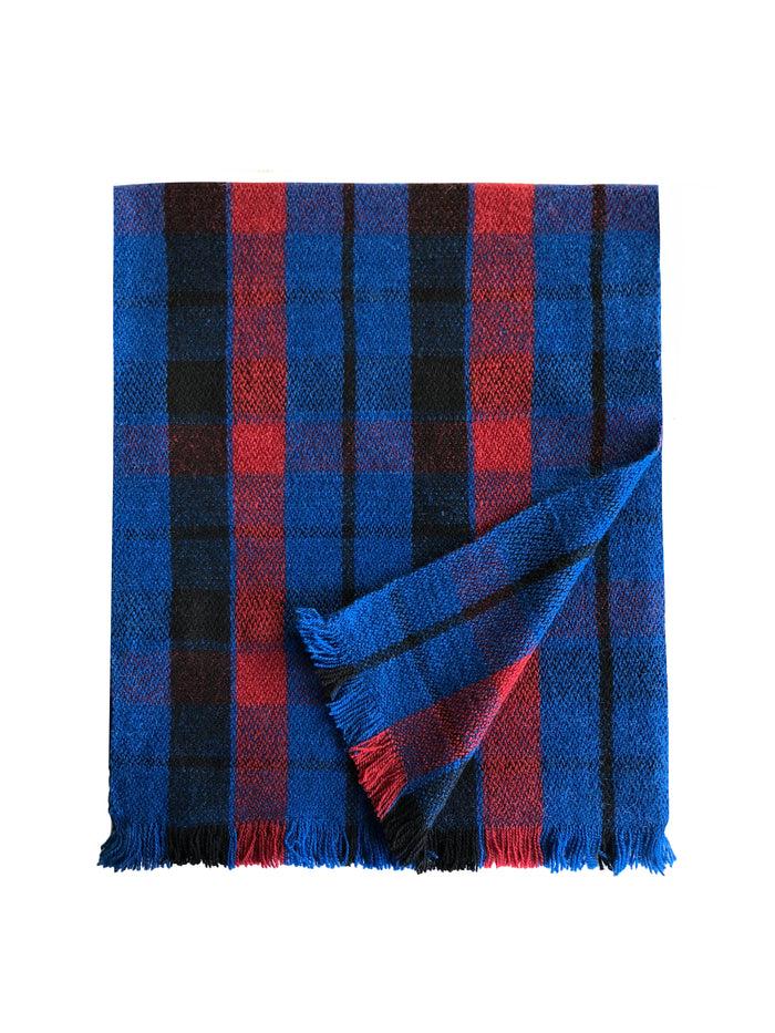 Denis Colomb Gobi Plaid Scarf Altai Blue+Black+True Red