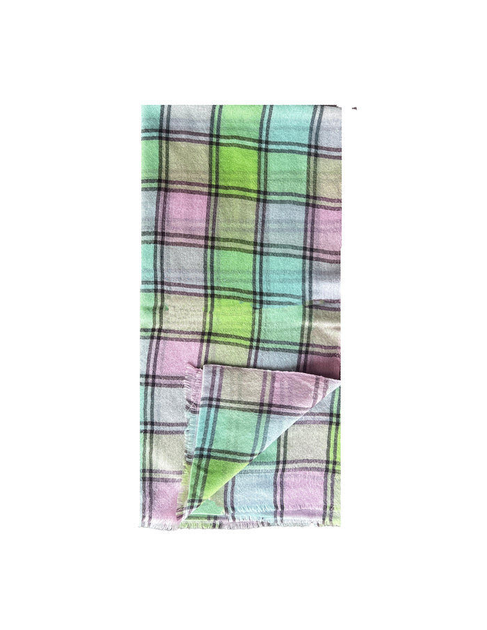 denis colomb Hendrix Plaid Stole Mauve Pink + Tro Ref + Summer Green + Violet