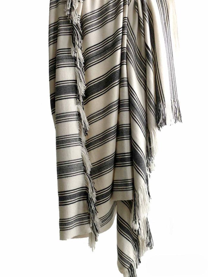 Denis Colomb Himalayan Tibet Blanket 8 Ply/available For Special Order White + Seal Brown + Black