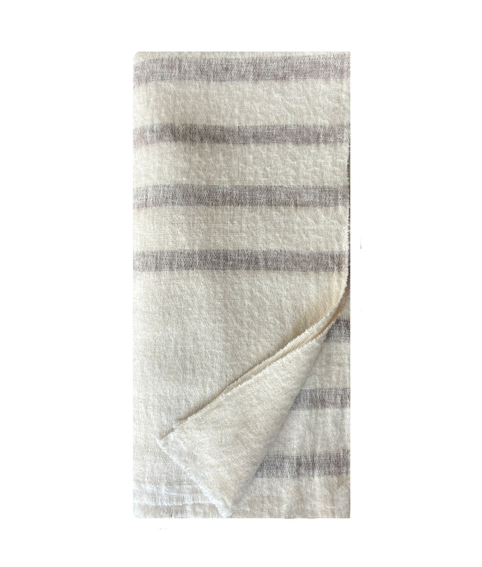 Denis Colomb Hokkaido Tawa Stole White+Natural Brown