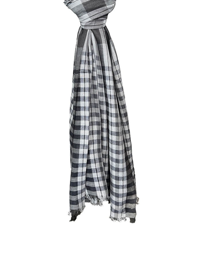 Denis Colomb Ipanema Shawl Pearl Grey + African Night + Midnight Blue