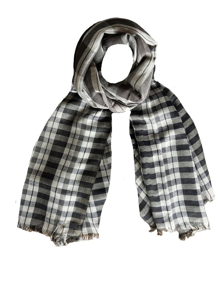 Denis Colomb Ipanema Shawl Pearl Grey + African Night + Midnight Blue