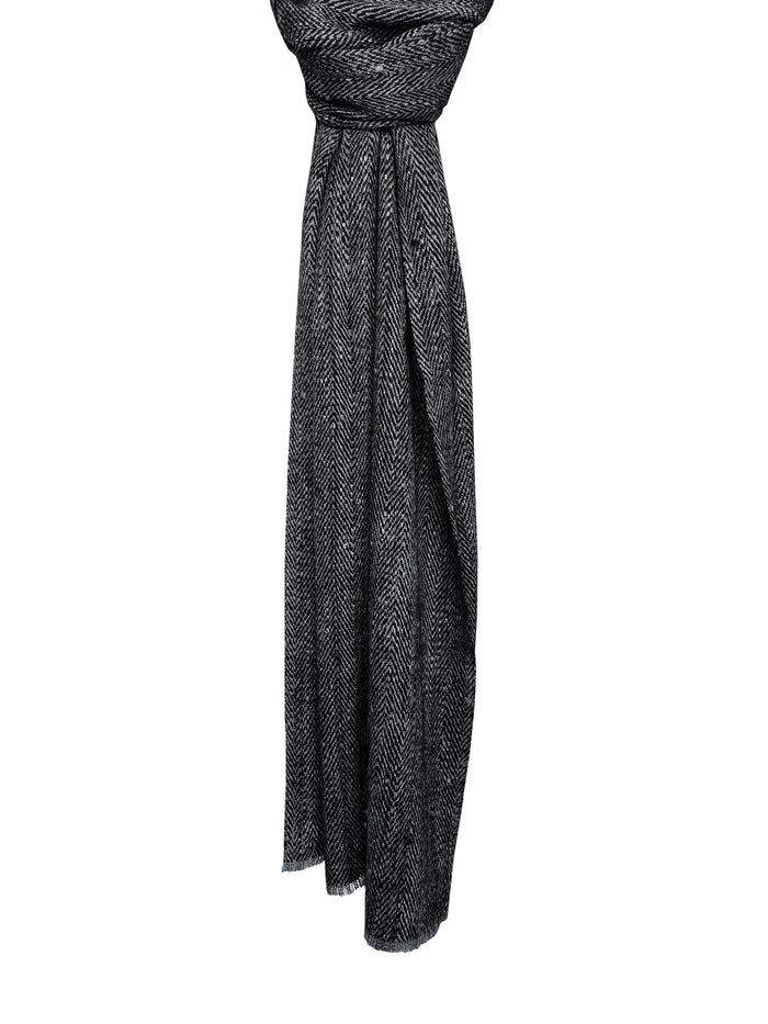 Denis Colomb Ise Two Tone Scarf Black + Dark Mountain Grey